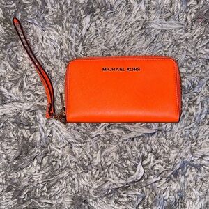 Michael Kors Bold Orange Wristlet